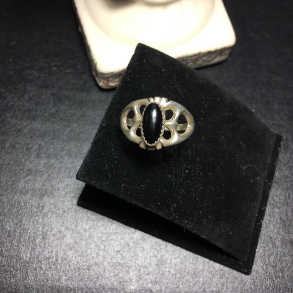 Black Onyx Oval Ring - 925 Sterling Silver, Vintage Boho Style, Available In US Sizes 5-9 - View #8